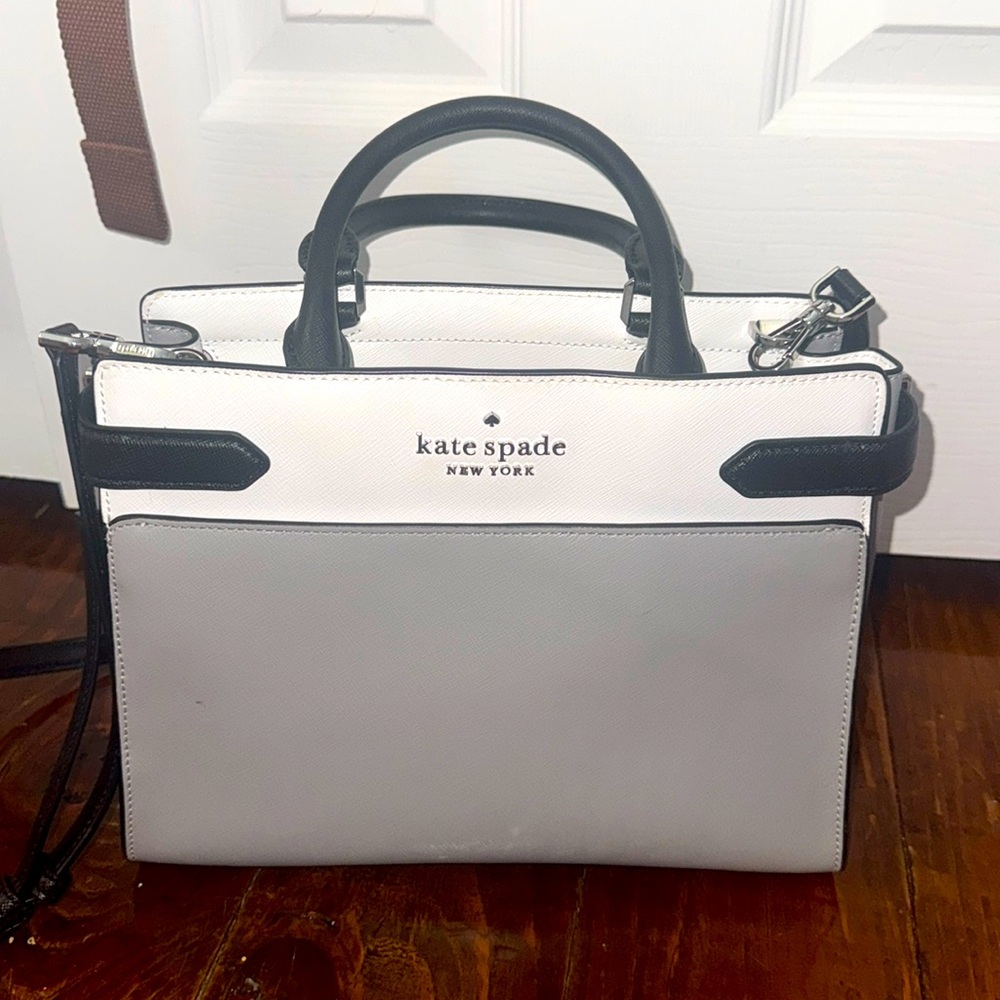 Kate Spade black, white and grey purse with strap